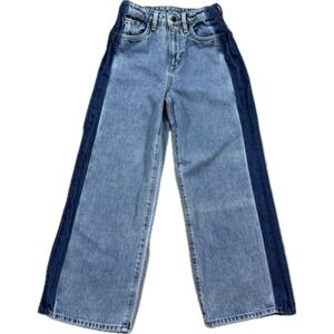 Buffalo Wide Leg Jeans Women's 25 Blue High Rise Cropped Addison David Bitton